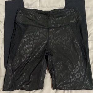 Black faux leather leopard leggings. In great condition.